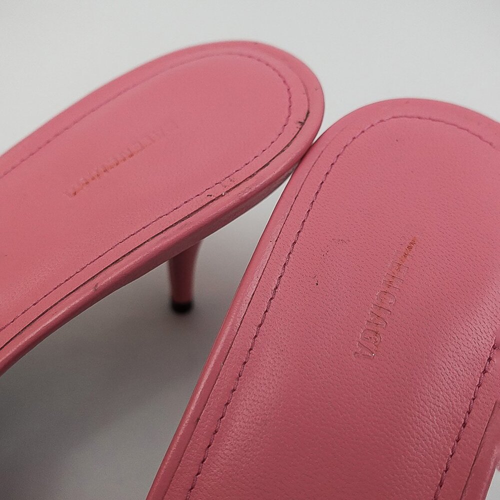 Balenciaga Sweet Pink Silver Detail Le Cagole Kitten Heel Sandals - EU 39/US 8 - Picture 10 of 11